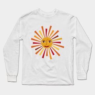 Beautiful Retro Boho Sun Face Long Sleeve T-Shirt